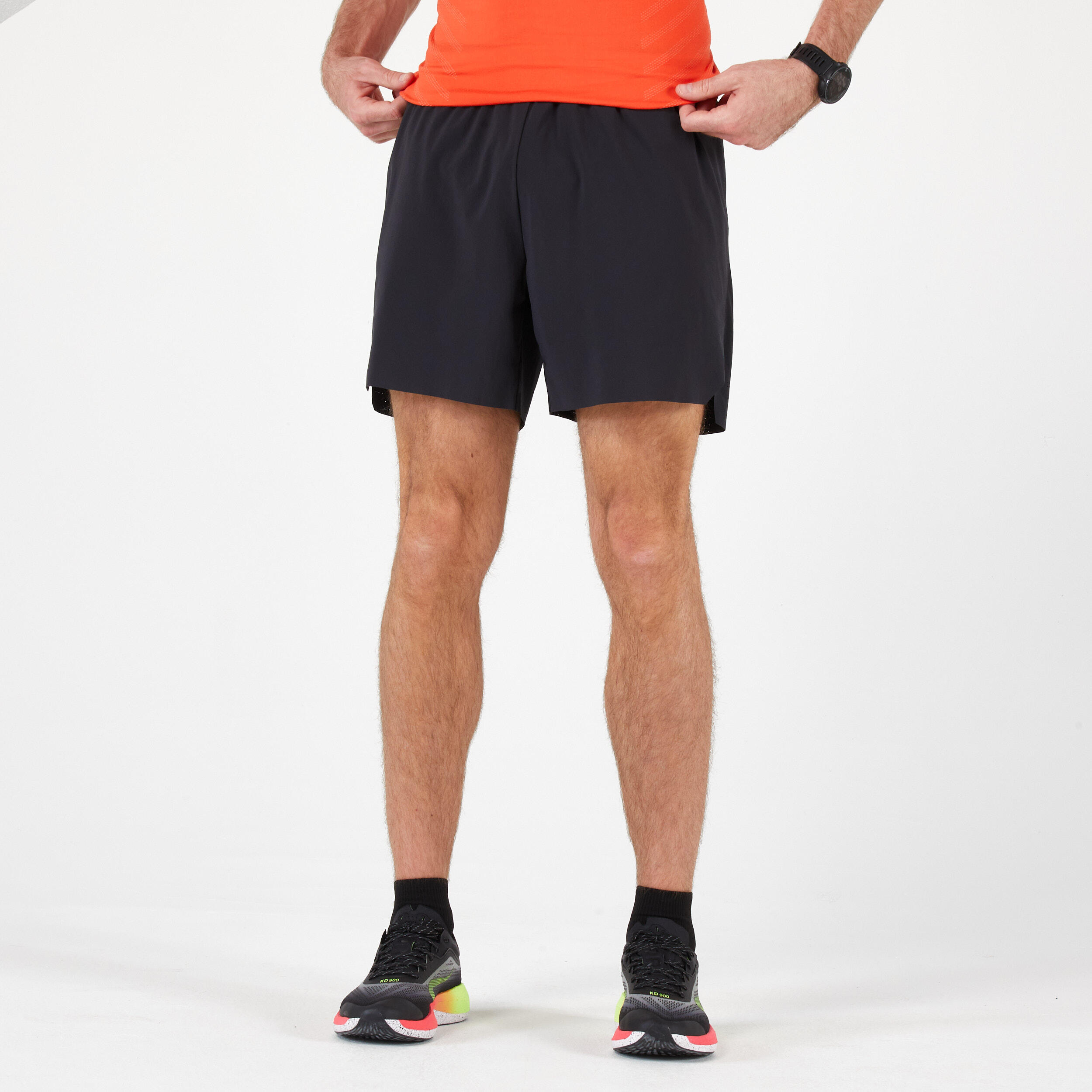 Men's Running Shorts - Dry+ Black - Black - Kiprun - Decathlon