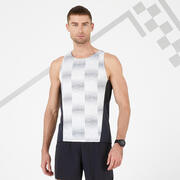 Men's Breathable Running Tank Top Kiprun Light - limited edition white black