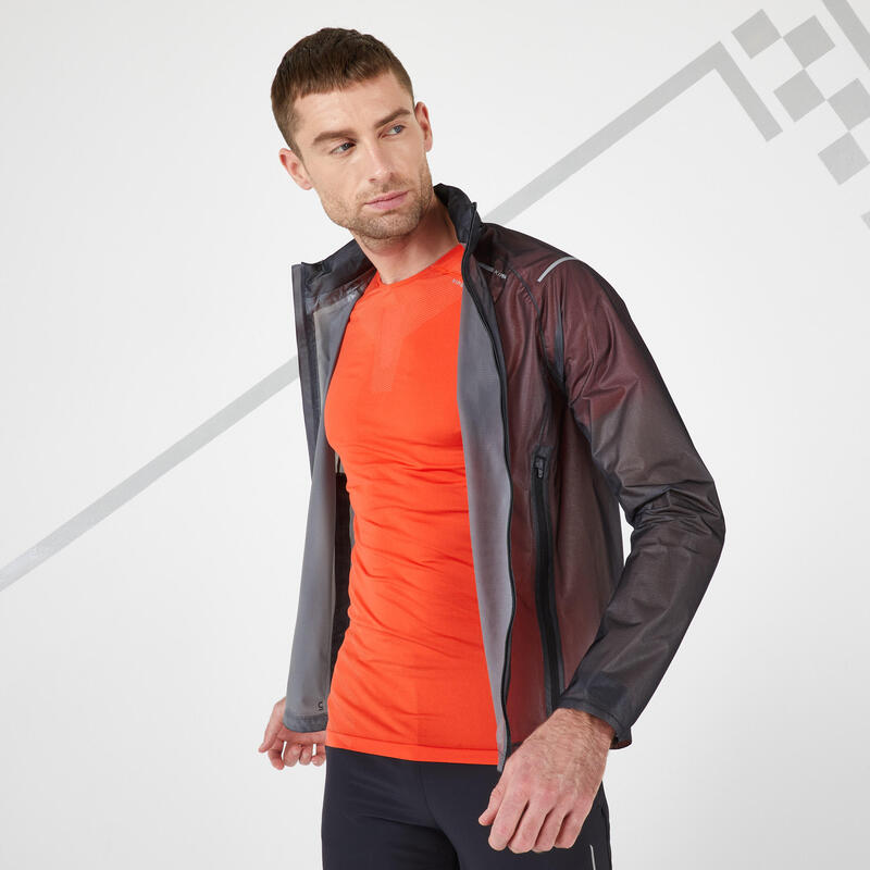 VESTE RUNNING HOMME COUPE PLUIE KIPRUN LIGHT NOIR