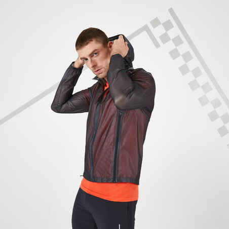 LIGHT SHOWERPROOF MEN'S RUNNING JACKET - BLACK