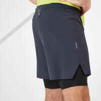 Men's Running 2-in-1 Tight Shorts - grey black