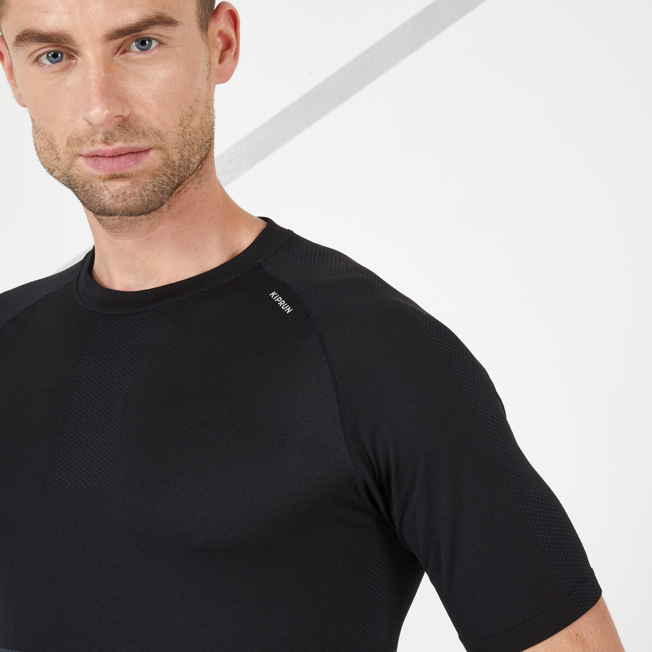 Men's Running T-Shirt - Grey/Black - KIPRUN