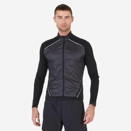 Chaleco cortaviento de running Hombre - KIPRUN Run 900 Negro