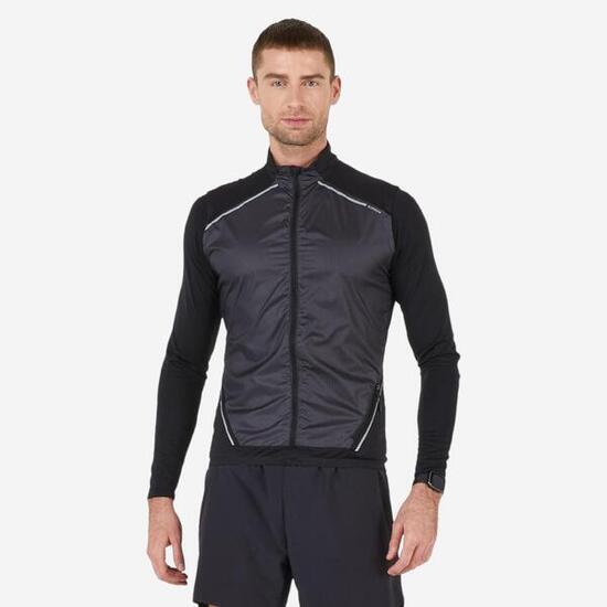 Chaleco cortaviento de running Hombre - KIPRUN Run 900 Negro