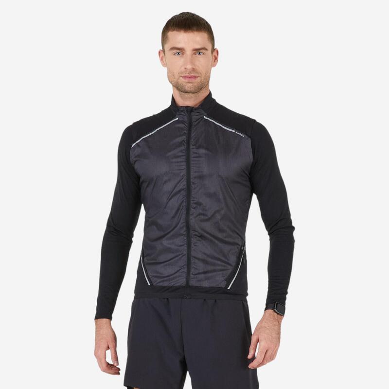 CASACO SEM MANGAS DE CORRIDA HOMEM KIPRUN LIGHT PRETO