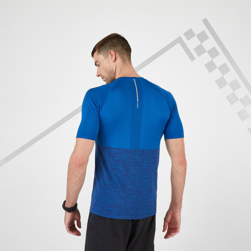 Laufshirt kurzarm atmungsaktiv Kiprun Care Herren blau