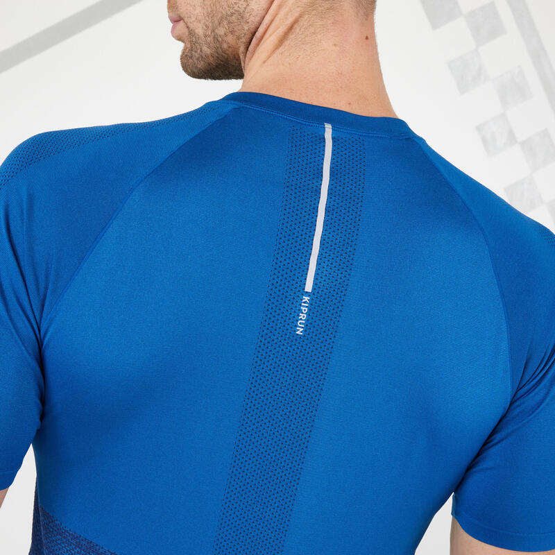 Laufshirt kurzarm atmungsaktiv Kiprun Care Herren blau