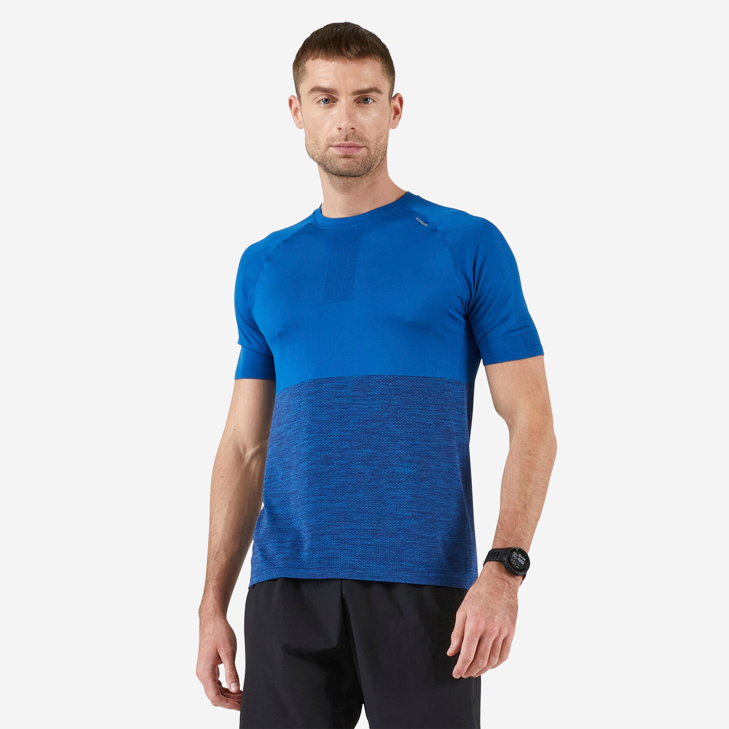 Men Gym Sports T Shirt Polyester - Mottled Blue