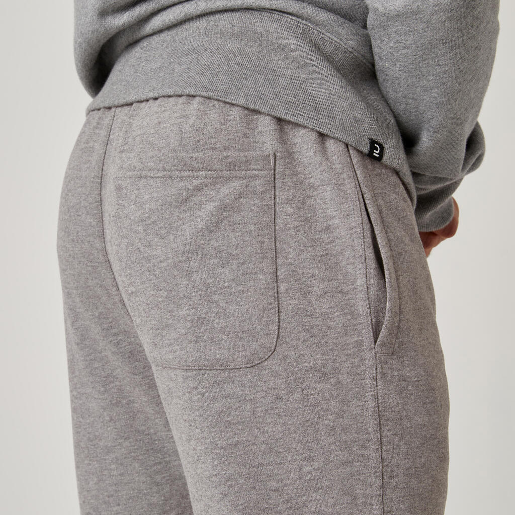 Men's Fitness Majority Cotton Slim Jogging Bottoms 500+ - Grey