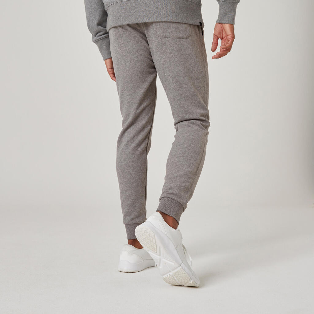 Men's Fitness Majority Cotton Slim Jogging Bottoms 500+ - Grey