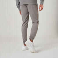 Men's Slim Fitness Jogging Bottoms 500 - Grey