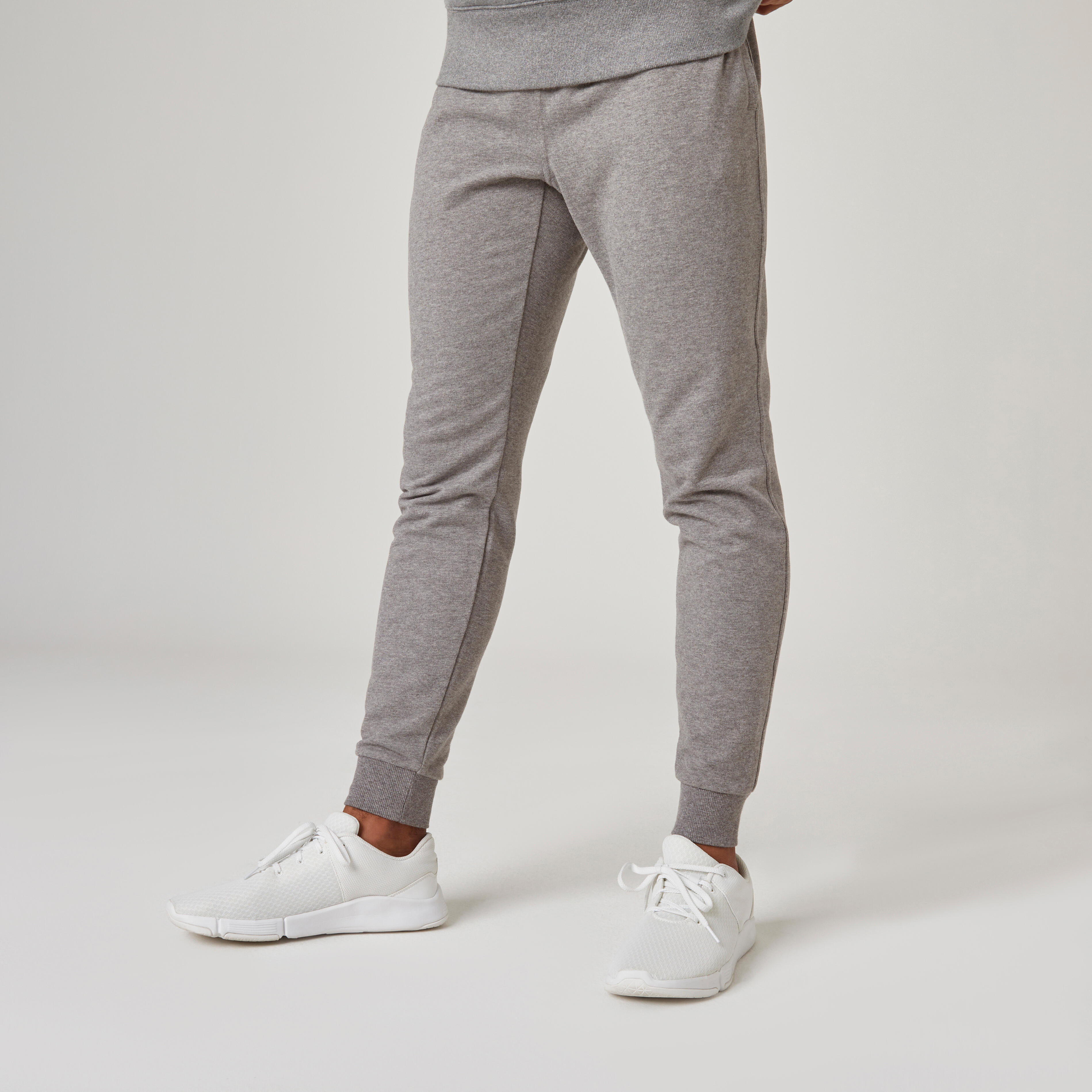 Pantal n de fitness tipo jogger de fitness de corte slim gris para