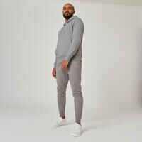 Men's Slim Fitness Jogging Bottoms 500 - Grey