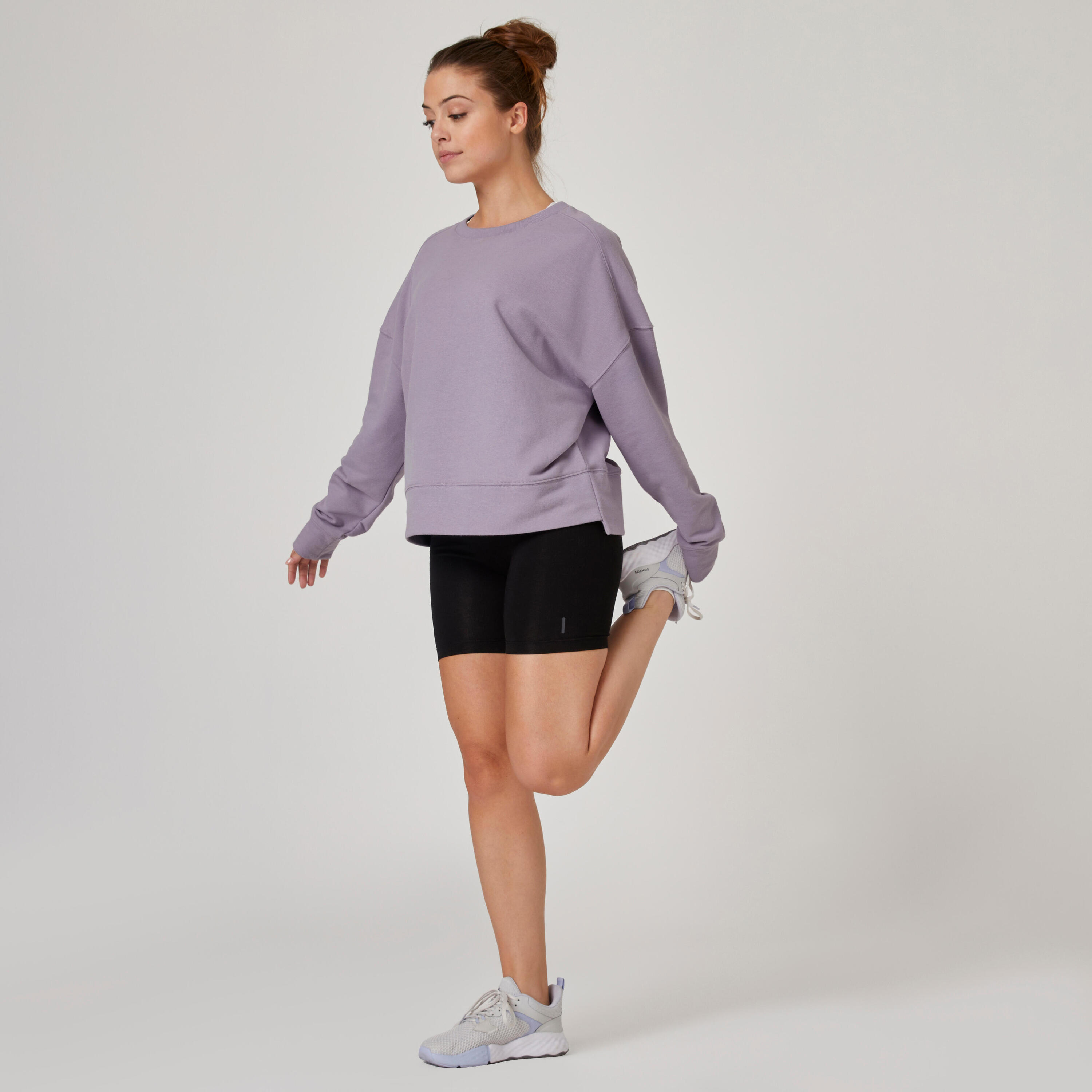 Women's Loose-Fit Fitness Sweatshirt 120 - Purple 6/7