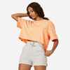 Cropped T-Shirt - Orange Print