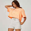 Majica kratkih rukava za fitnes 520 kratka ženska narančasta