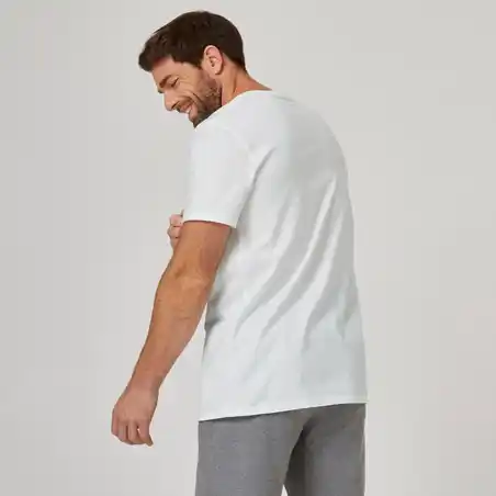 Sportee T-Shirt Murni Katun Fitness - Putih
