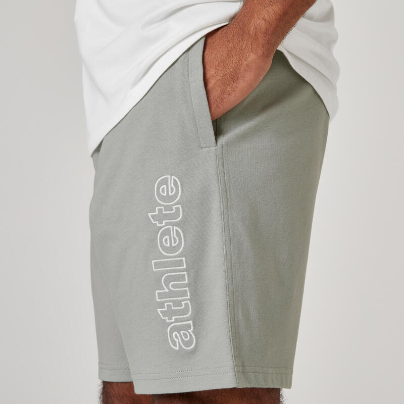 Short fitness pantalón corto chándal Hombre Domyos 500  gris claro