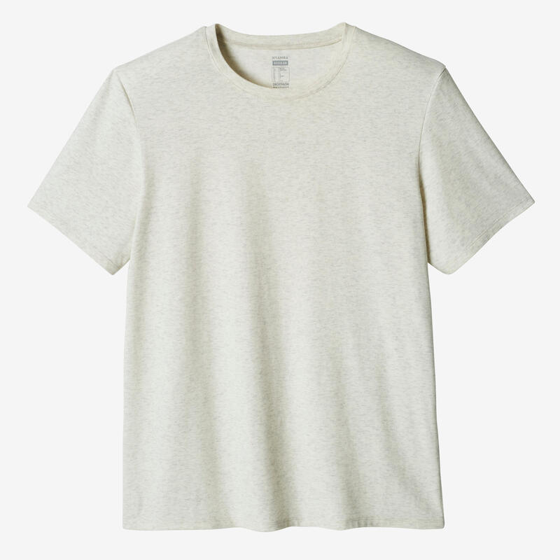 Tricou regular fitness 500 bumbac extensibil Alb Bărbați 
