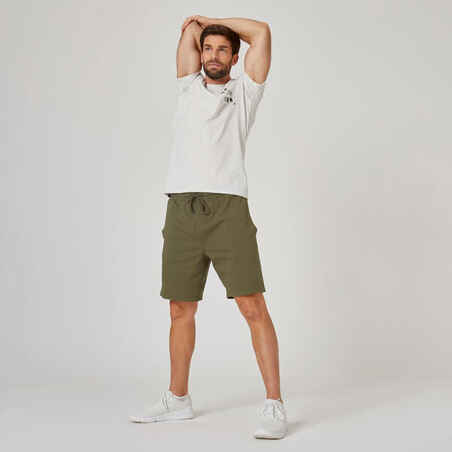 Men's Fitness Shorts 500 Essentials - Khaki