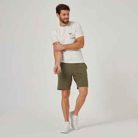 Men's Fitness Shorts 500 Essentials - Khaki