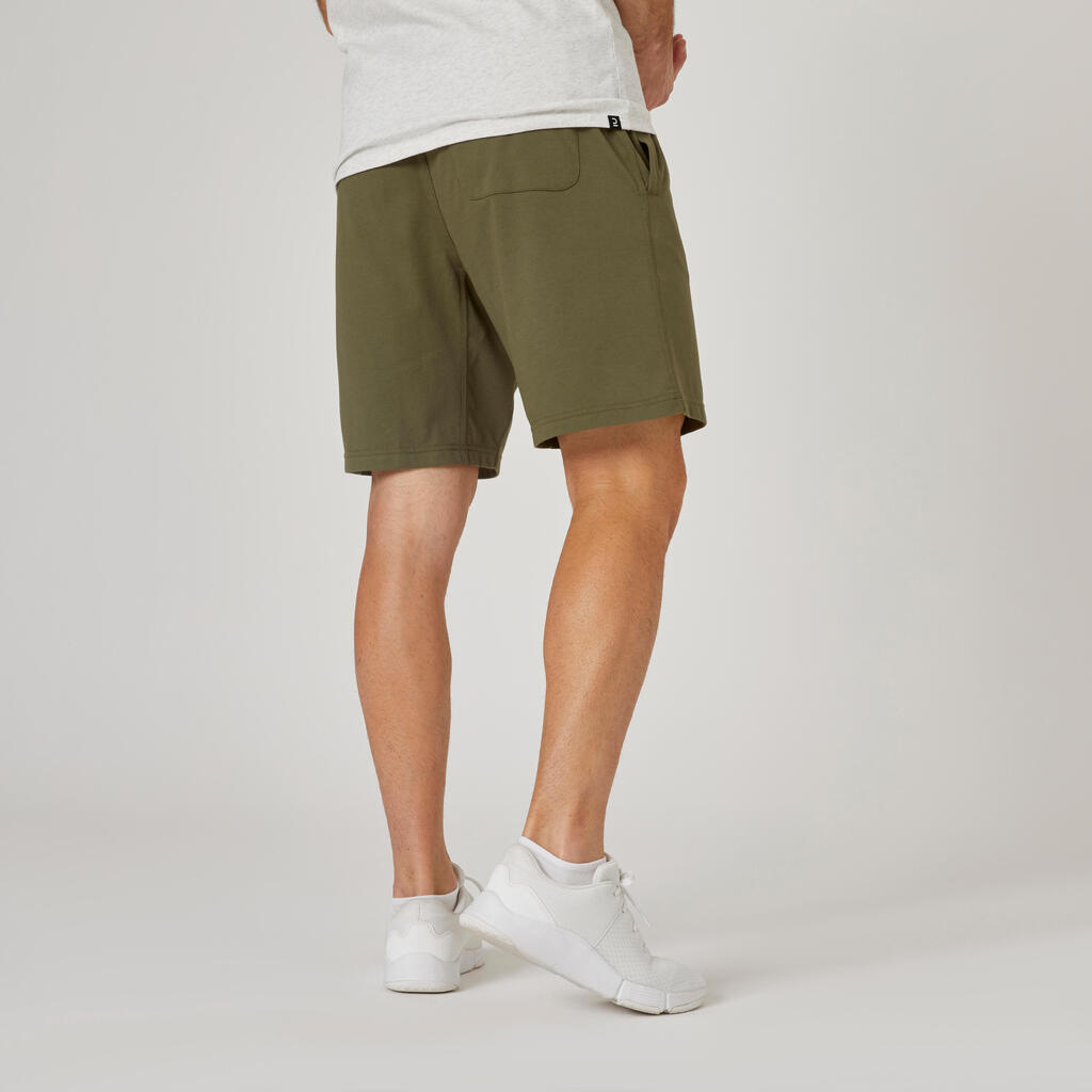 Men's Fitness Shorts 500 Essentials - Grey Khaki