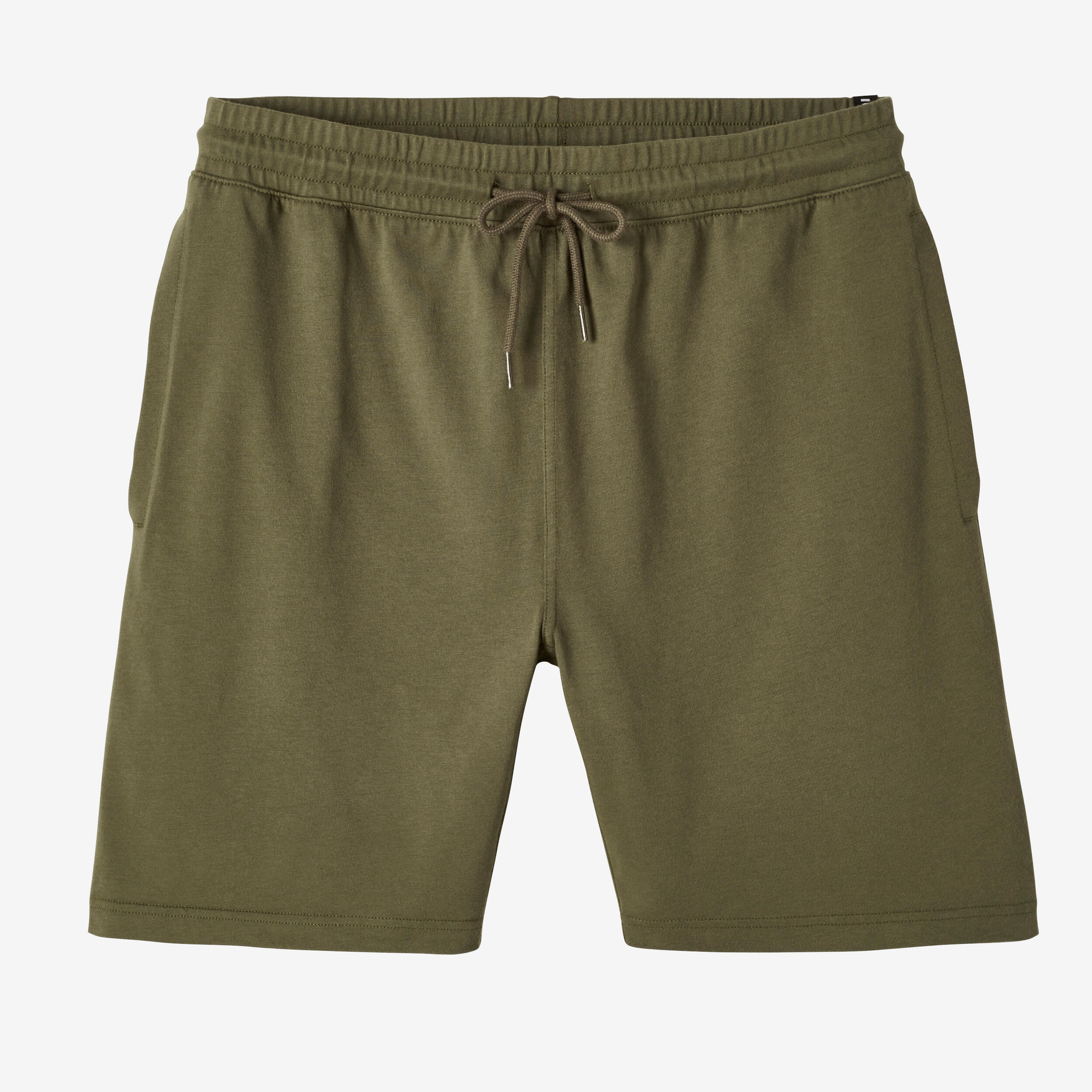Men's Straight-Cut Cotton Fitness Shorts Essentials With Pocket - Khaki -  Decathlon