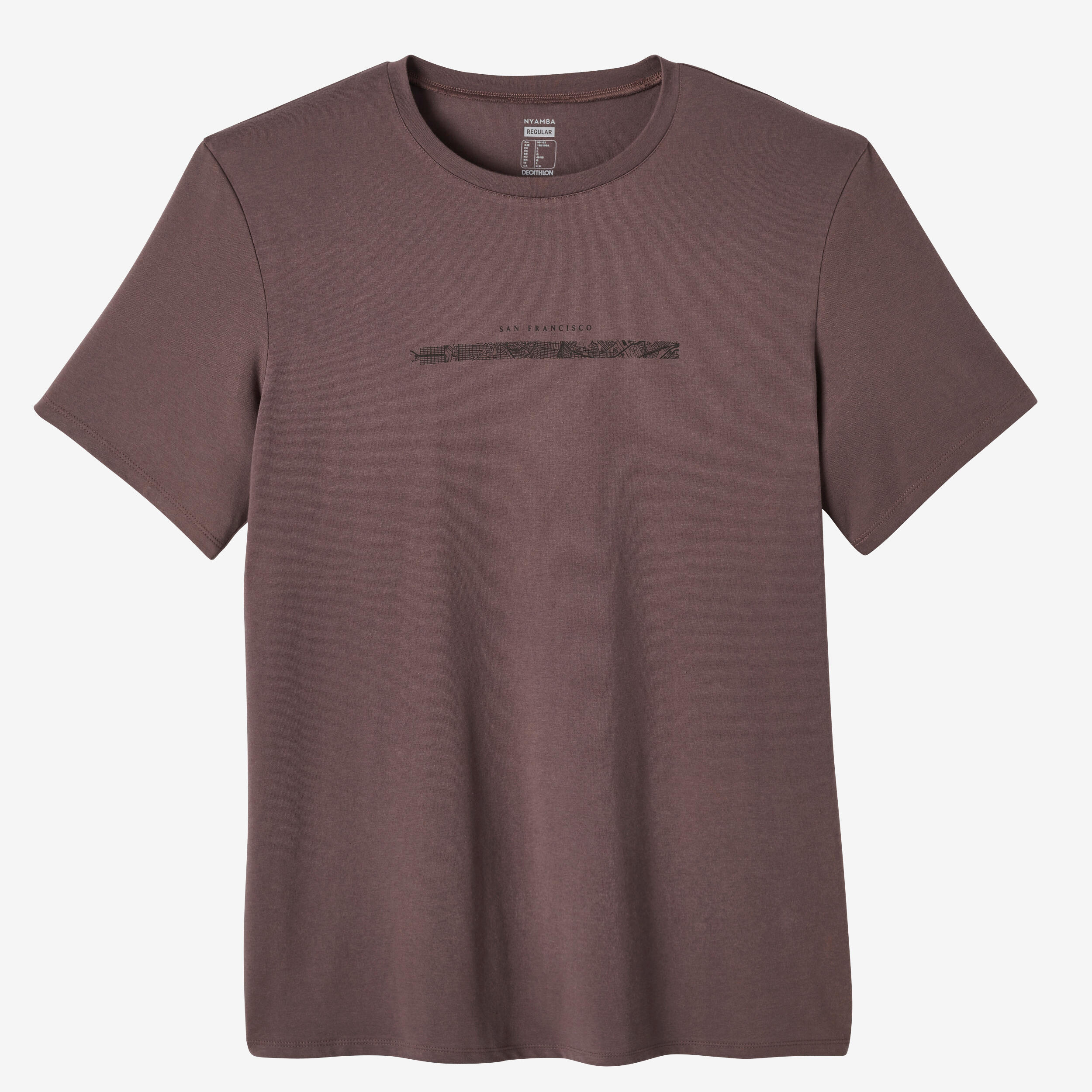 Men's Short-Sleeved Straight-Cut Crew Neck Cotton Fitness T-Shirt 500 - Dark Grey 6/6