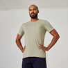 Men's Gym Cotton blend T-shirt Regular fit 500 - Grey Print