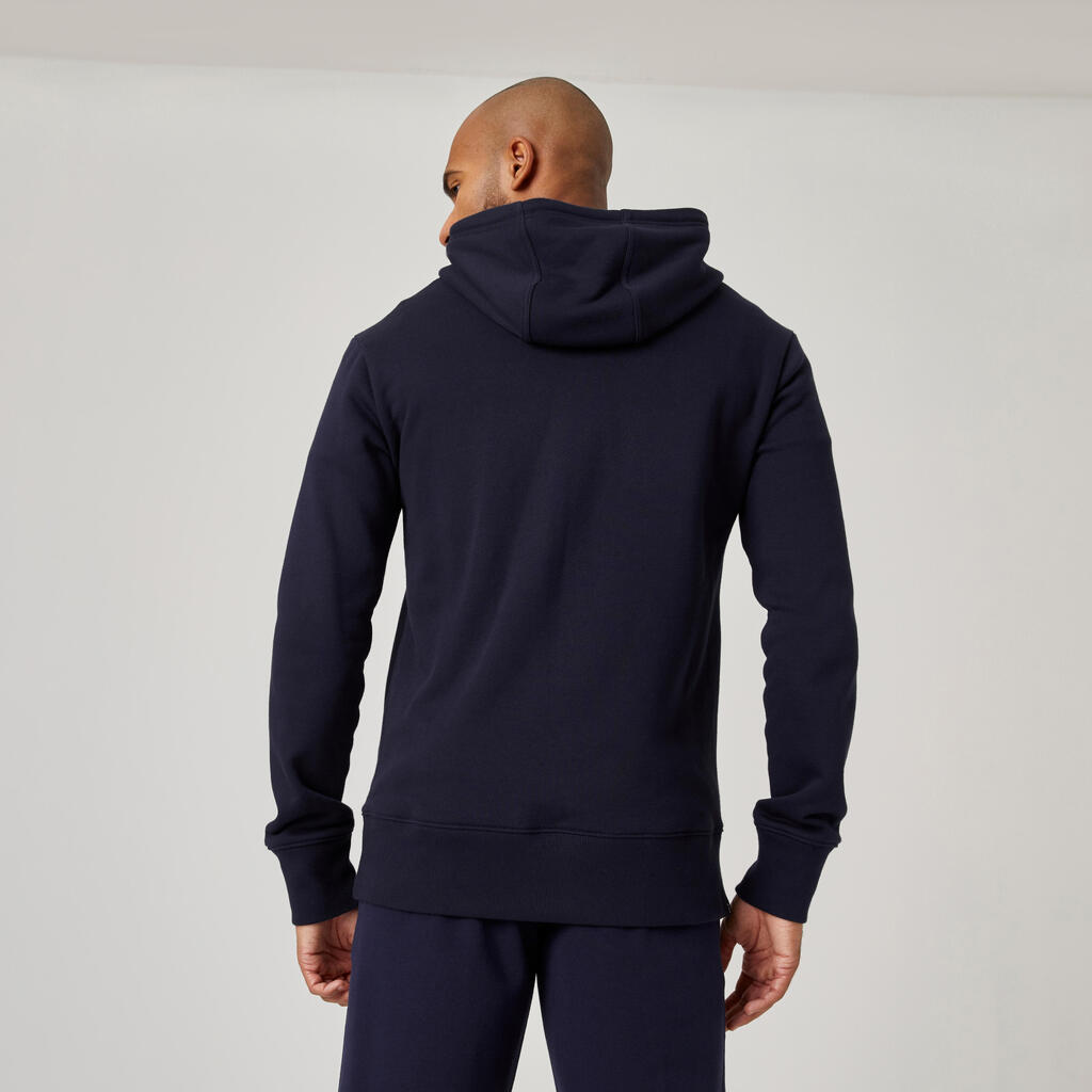 Men's Fitness Hoodie 500 Essentials - Light Blue