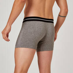 Men's Cotton-Rich Fitness Boxer Shorts 520 - Grey