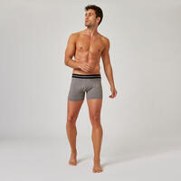 Boxer fitness droite coton majoritaire - 520 Gris