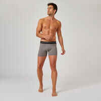 Men's Cotton-Rich Fitness Boxer Shorts 520 - Grey