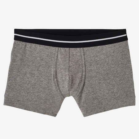 Men's Cotton-Rich Fitness Boxer Shorts 520 - Grey