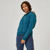 Women's Gym Cotton Fleece Hoodie Zip Jacket 500-Blue/Teal