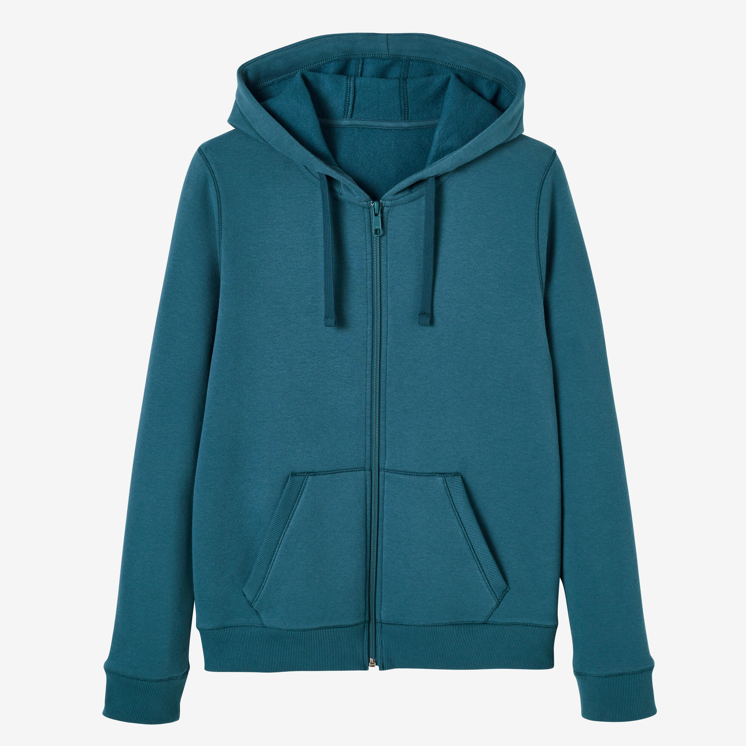 Women's Zip-Up Fitness Hoodie 500 - Blue/Teal 6/6