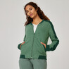 Women Gym Cotton Blend Zip Sweatshirt With Pocket 520 -Green