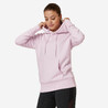 Women's Sweatshirt Hoodie 500 For Gym - Light Mauve