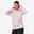 Sweat-shirt à capuche long col rond femme droit - 500 Essentials mauve