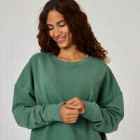 Women's Loose-Fit Fitness Sweatshirt 120 - Laurel Green