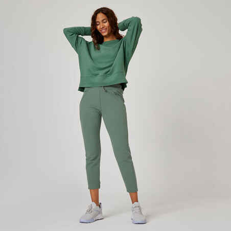 Women's Loose-Fit Fitness Sweatshirt 120 - Laurel Green