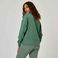 Women's Loose-Fit Fitness Sweatshirt 120 - Laurel Green