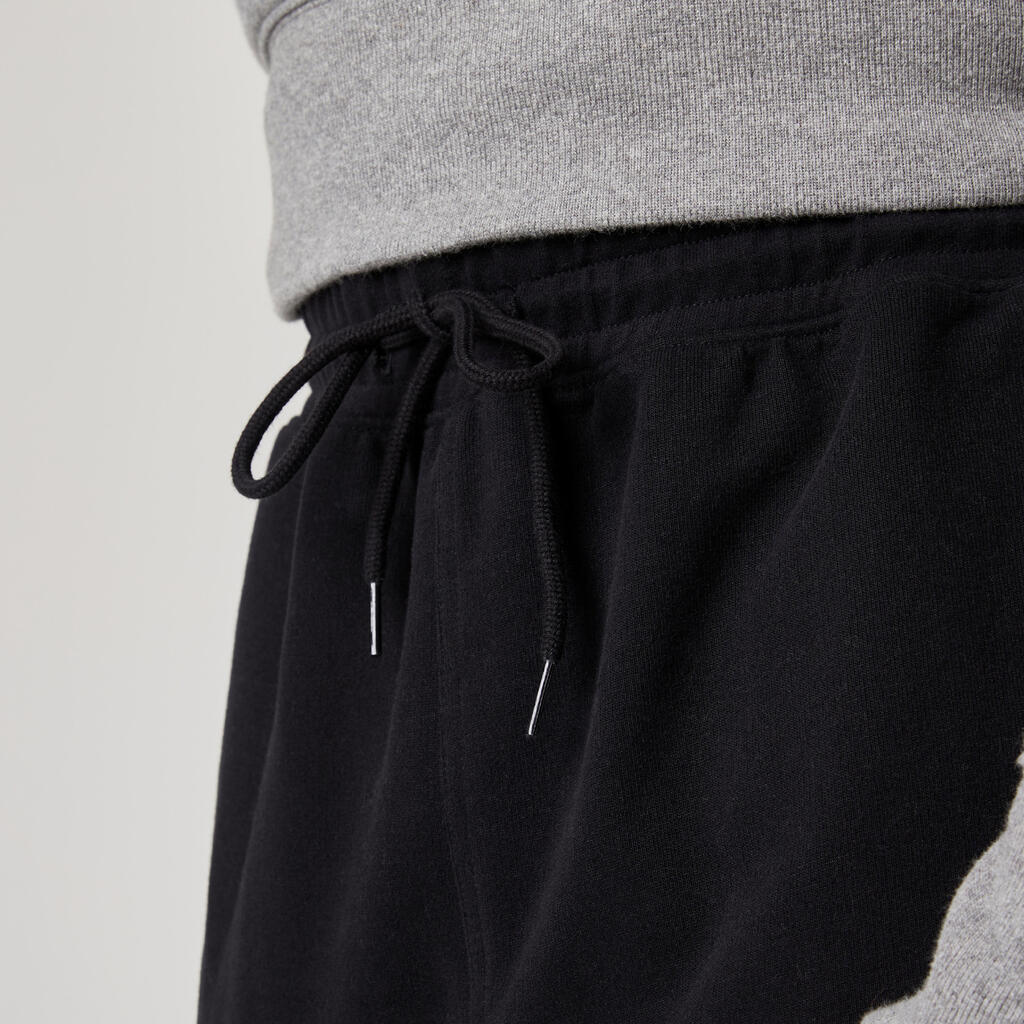 Men's comfortable slim-fit fitness jogging bottoms, grey