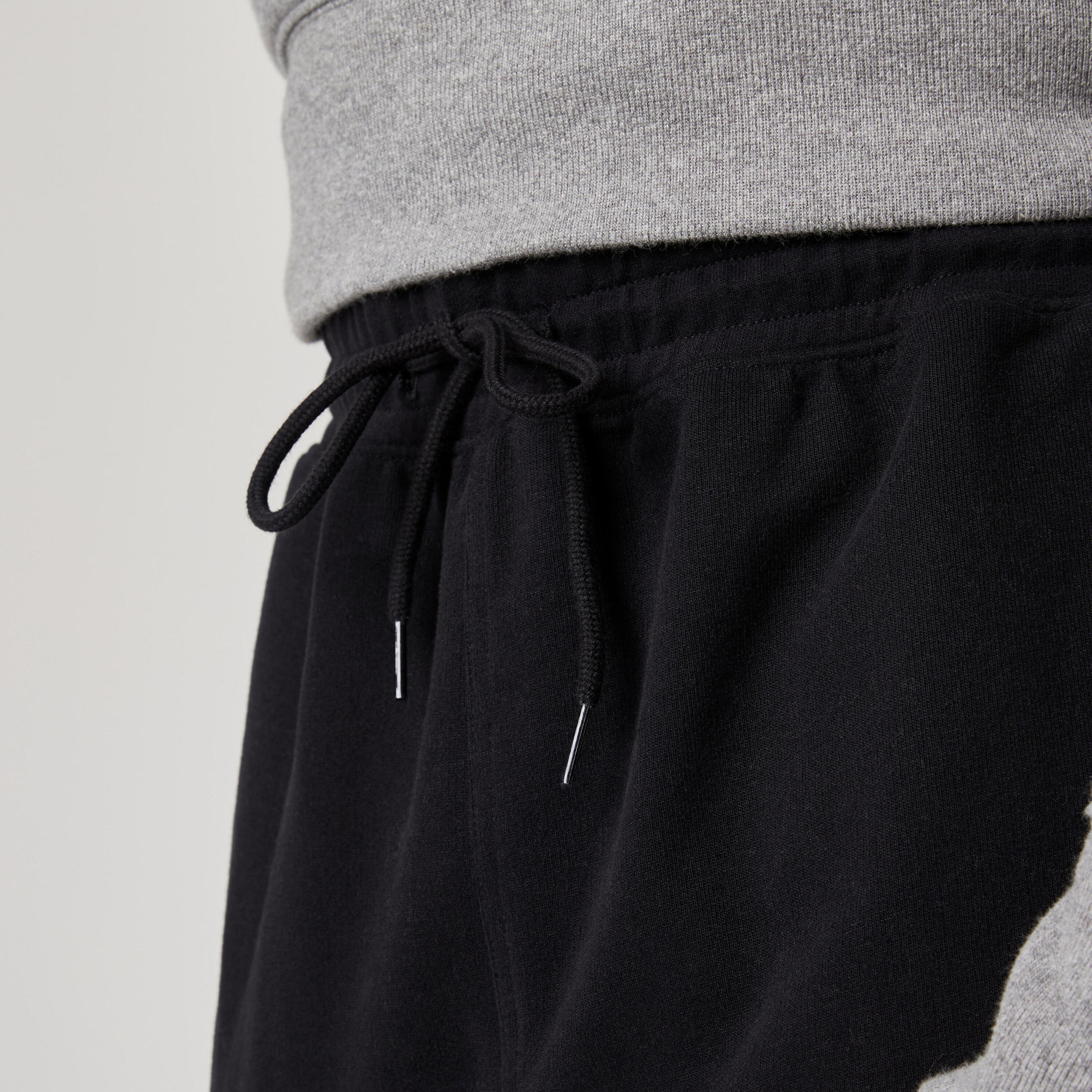 Pantaloni uomo fitness 500 slim misto cotone neri 4/5
