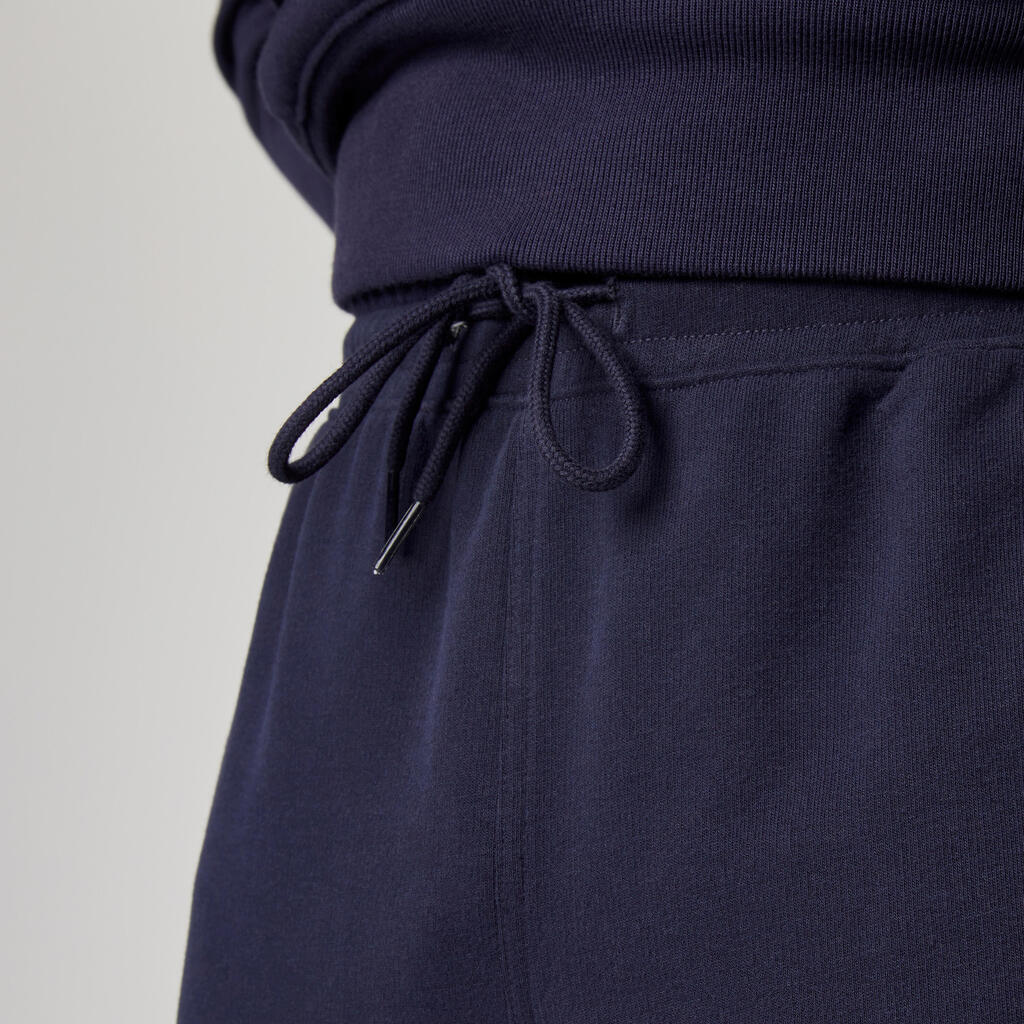 Pantalon jogging fitness regular homme, bleu noir