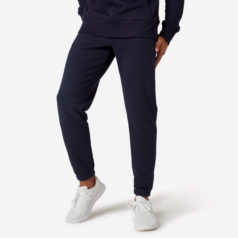 Pantalon jogging fitness Homme 500 Essentials Bleu fonce pour les clubs et collectivites Decathlon Pro