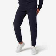 Pantalón chándal fitness algodón recto Hombre Domyos Essentials azul