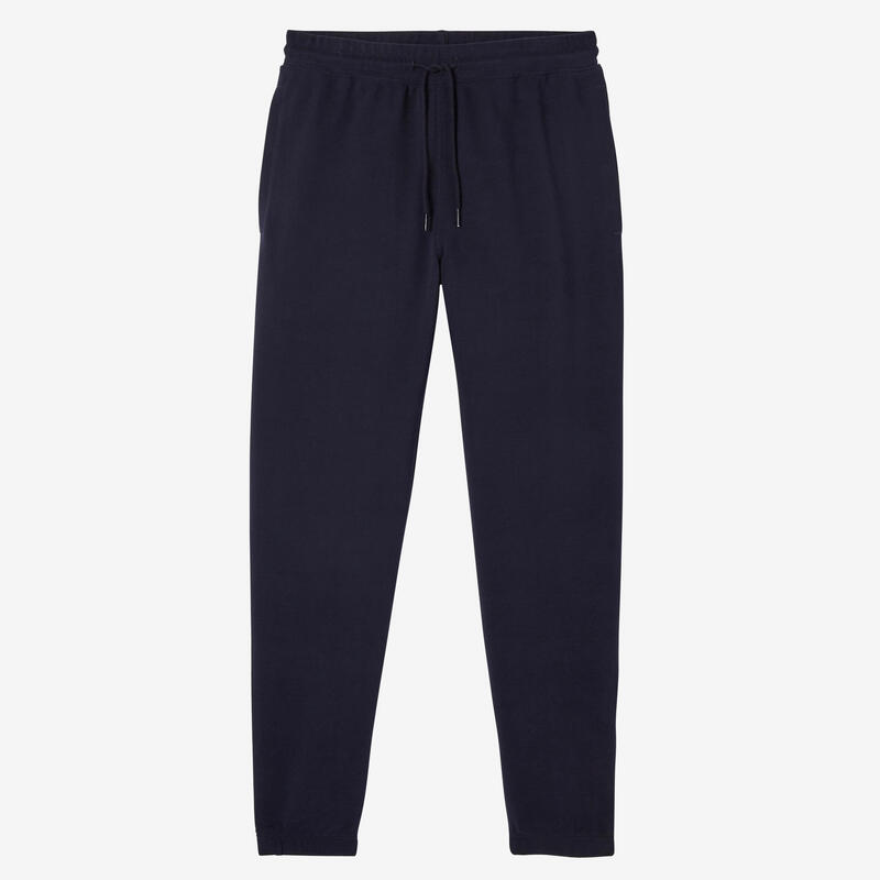 Pantalón chándal fitness algodón recto Hombre Domyos Essentials azul