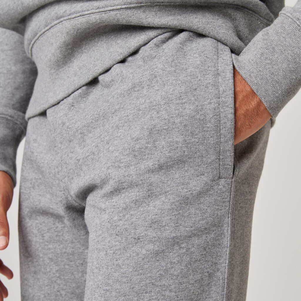Pantalon jogging fitness regular homme, marron caramel