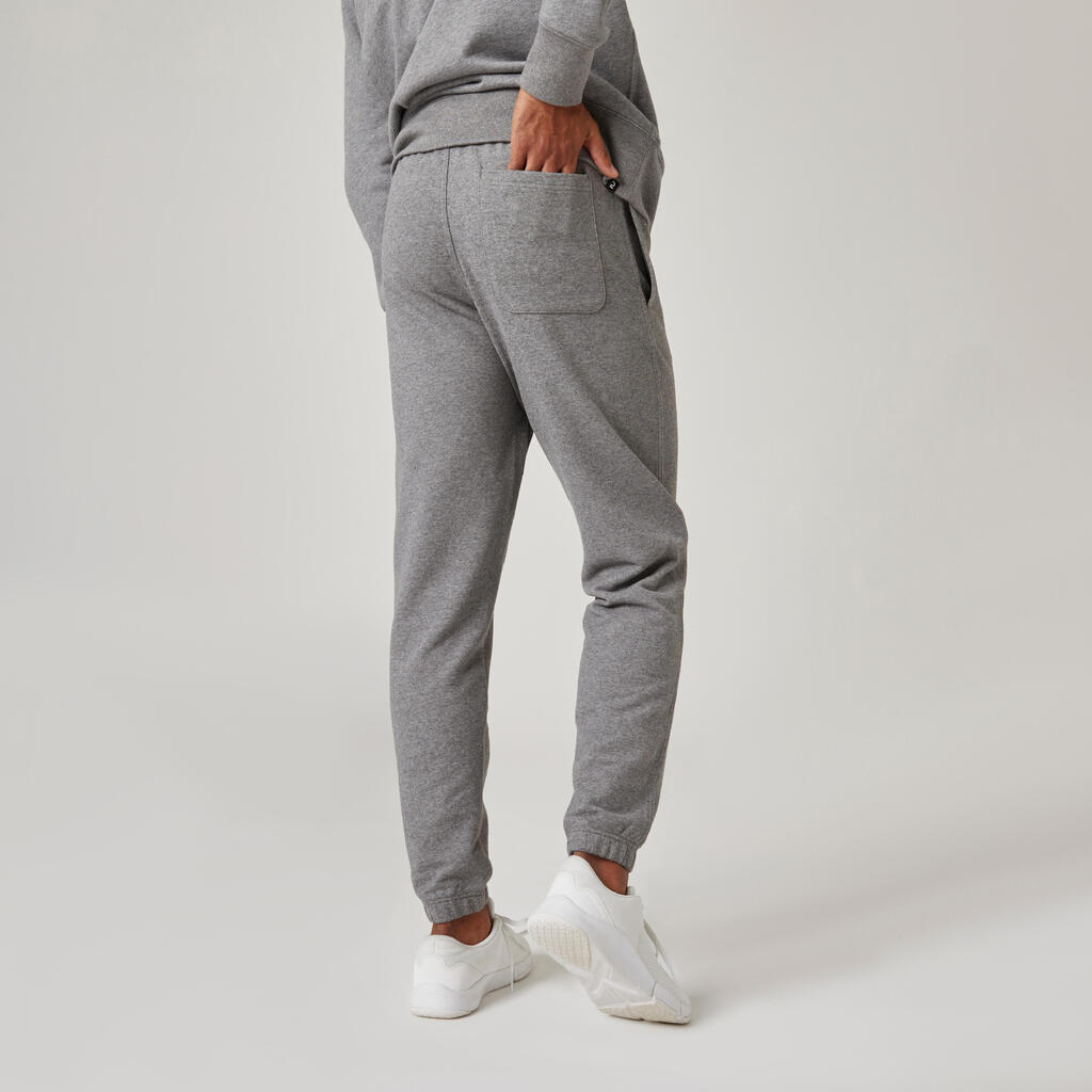 Pantalon jogging fitness regular homme, marron caramel